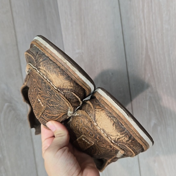 Ariat Womens Leather Cruiser boat  Western Cowboy Loafer Slip on shoes sz 10 - Picture 4 of 12